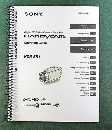 Sony hdr sr1 - sony, hdr-sr1